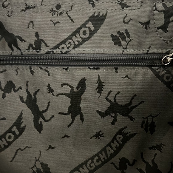 ⭐️Longchamp Crossbody Tote All Leather Le Pliage Cuir Classic Gray with Strap - Picture 4 of 8